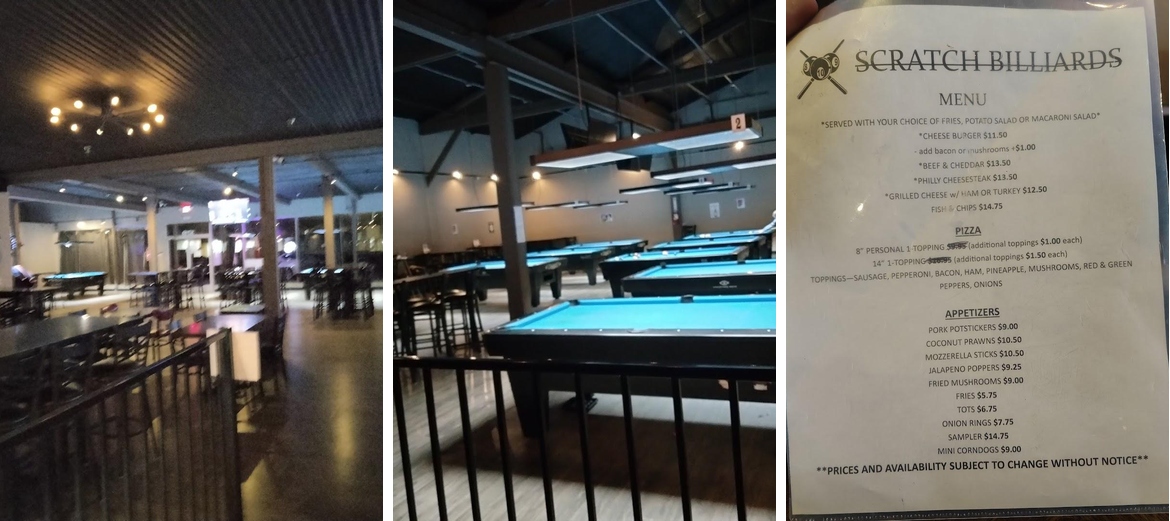 Scratch Pizza and billiards